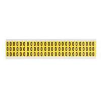 Repositionable Individual Number and Letter Labels, 0, 3/8" H, Black on Yellow - Brady 3410-0