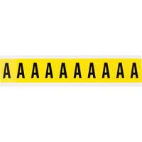 &eacute;tiquettes de lettres et chiffres individuels repositionnables, A, 1" h, Noir sur jaune - Brady 3430-A