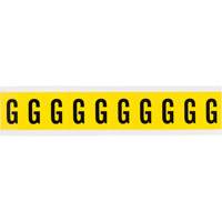 &eacute;tiquettes de lettres et chiffres individuels repositionnables, G, 1" h, Noir sur jaune - Brady 3430-G
