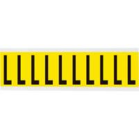 Repositionable Individual Number and Letter Labels, L, 2" H, Black on Yellow - Brady 3440-L