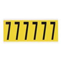 Repositionable Individual Number and Letter Label, 7, 3" H, Black on Yellow - Brady 3450-7