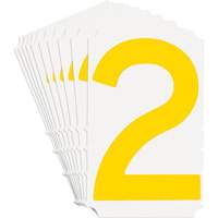 Quick-Align&reg; Individual Gothic Number and Letter Labels, 2, 3" H, Yellow - Brady 5110P-2