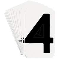 Quick-Align&reg; Individual Gothic Number and Letter Labels, 4, 4" H, Black - Brady 5140P-4