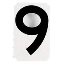 &eacute;tiquettes de lettres et chiffres gothiques individuels Quick-Align, 9, 4" h, Noir - Brady 5140P-9