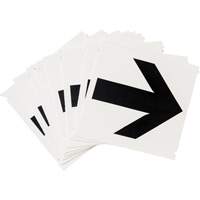 &eacute;tiquettes de lettres et chiffres gothiques individuels Quick-Align, Symbole de fl&egrave;che, 4" h, Noir - Brady 5140P-ARO