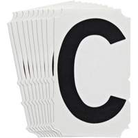 &eacute;tiquettes de lettres et chiffres gothiques individuels Quick-Align, C, 4" h, Noir - Brady 5140P-C