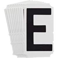 &eacute;tiquettes de lettres et chiffres gothiques individuels Quick-Align, E, 4" h, Noir - Brady 5140P-E