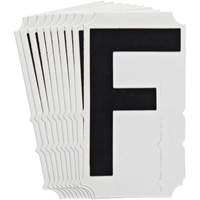 Quick-Align&reg; Individual Gothic Number and Letter Labels, F, 4" H, Black - Brady 5140P-F