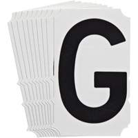 &eacute;tiquettes de lettres et chiffres gothiques individuels Quick-Align, G, 4" h, Noir - Brady 5140P-G