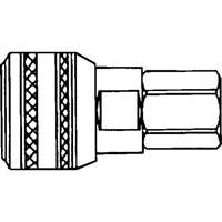 Quick Couplers - 3/8" Industrial, One Way Shut-Off - Automatic Couplers, Brass - Topring 21.442