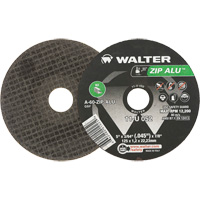Meule &agrave; tronçonner Zip Alu, 5" x 3/64", Arbre de 7/8", Type 1, Oxyde d'aluminium, 12 200 Tr/min - Walter Technologies Pour Surface 11U052