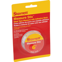 Measure Stix Steel Measuring Tape with Adhesive Backing, 3/4" x 6', in/ft. Graduations - Starrett SM66W