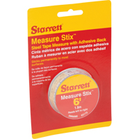 Measure Stix Steel Measuring Tape with Adhesive Backing, 3/4" x 6' - 2 m, ft/in - mm Graduations - Starrett SM66ME