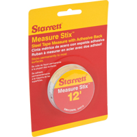 Rubans &agrave; mesurer en acier avec endos adh&eacute;sif Measure Stix, 1/2" x 12', Marques de goujon po/pi - Starrett SM412WRL