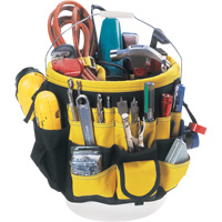 Tool Bucket Organizer, 6" L x 11" W x 12" H, Nylon, Black/Yellow - Kuny's SW-4122