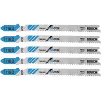 Lames de scie sauteuse de base pour le m&eacute;tal, Acier rapide, Tige en T, 3-5/8" lo - Bosch T118B