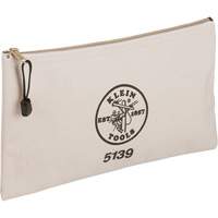 Zipper Tool Pouch, Canvas, 1 Pockets, Beige - Klein Tools 5139