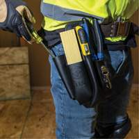 Black Leather Tool Pouch for Belts, Tool Holder, Leather, 4 Pockets - Klein Tools 5118C