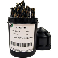 Heavy-Duty Drill Bit Set , 29 Pieces, High Speed Steel - Precision 7233746