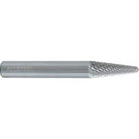 ALLSTEEL Cone Shape Carbide Burr, SL-4, 1/2" Dia., 1/4" Shank, 1-1/8" Depth of Cut - Walter Surface Technologies 01W332