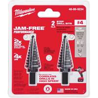 #4 Step Drill Bits, 3/16" - 7/8" , 1/16" Increments, High Speed Steel - Milwaukee 48-89-9234
