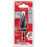 #9 Shockwave Impact Duty Step Drill Bit, 7/8" - 1-1/8" , 1/4" Increments, Titanium - Milwaukee 48-89-9249