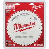 Lame de scie circulaire pour usage g&eacute;n&eacute;ral, 10", 40 dents, Pour Bois - Milwaukee 48-40-1024