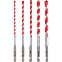 Shockwave Hammer Drill Bit Set, 5 Pieces, Carbide - Milwaukee 48-20-9051