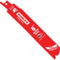 Lame de scie alternative de s&eacute;rie moyenne pour le m&eacute;tal, Bim&eacute;tal, 14-18 Dents par pouce, 6" lo x 1" la - Diablo DS0614BF5C
