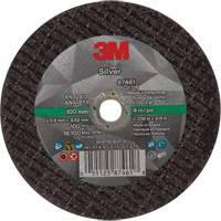 Silver Cut-Off Wheel, 4" x 0.04", 3/8"-24 Arbor, Type 1, Ceramic, 19100 RPM - 3M AB87461