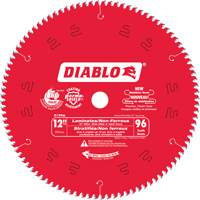 Circular Saw Blade, 12", 96 Teeth, Plastic/Fibreglass/Laminate/Non-Ferrous Use - Diablo D1296L