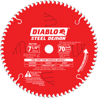 Lame de scie &agrave; d&eacute;couper Steel Demon, 7-1/4", 70 dents, Pour M&eacute;tal - Diablo D0770FA