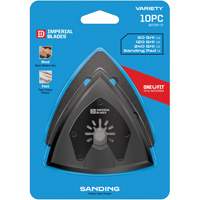 Patin de ponçage triangulaire pour outil oscillant et assortiment de papiers abrasifs One Fit - Imperial Blades IBOTSPV-10