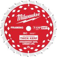 Lame de scie circulaire &agrave; charpente avec trait &eacute;pais, 7-1/4", 24 dents, Pour Bois - Milwaukee 48-40-0740