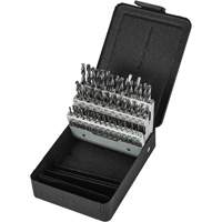 Stub Length Drill Bit Set, 60 Pieces, High Speed Steel - Precision 5995608