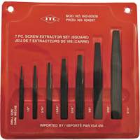 ISE-7 Ensemble d'extracteurs de vis carr&eacute;es 7 pi&egrave;ces, Pour vis de 1/8" - 9/16" - JET 024207