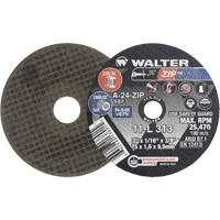 Meules &agrave; tronçonner renforc&eacute;es portatives de petit diam&egrave;tre - Zip, 3" x 1/32", Arbre de 3/8", Type 1, Oxyde d'aluminium, 25470 Tr/min - Walter Technologies Pour Surface 11L303
