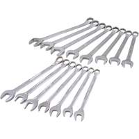 Jeu de cl&eacute;s chrom&eacute;es fini miroir, Combinaison, 15 morceaux, M&eacute;trique - Gray Tools MC215