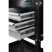Chariot utilitaire, 4 tiroirs, 18" lo x 33" la x 39" h, Noir - Outils Aurora 