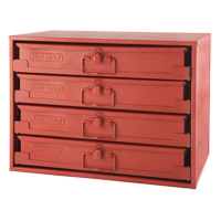 R&acirc;telier avec 4 boîtes &agrave; compartiments, 4 compartiments, 20-1/2" la x 12-1/2" p, 14-5/8" h, Rouge - Gray Tools 90005-PAK