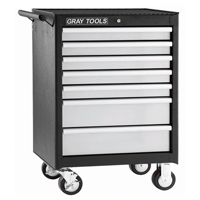 Roller Cabinet, 7 Drawers, 26-1/2" W x 18" D x 39-13/100" H, Black - Gray Tools 99507SB