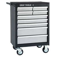 Armoire roulante, 9 tiroirs, 26-1/2" la x 18" p x 40" h, Noir - Gray Tools 99509SB