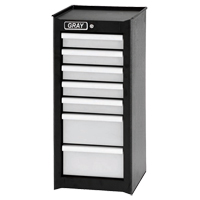 Side Rider Cabinet, 7 Drawers, 14-3/4" W x 18" D x 33.34" H, Black - Gray Tools 99407SB