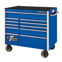 RX Series Rolling Tool Cabinet, 11 Drawers, 41-1/2" W x 25-1/2" D x 40-1/2" H, Blue - Extreme Tools RX412511RCBL