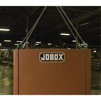 Coffre de chantier et surface de travail sur le terrain, 33" la x 63" p x 80" h, Acier, Rouge - Jobox By Crescent 1-510990