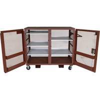Mobile Mesh Cabinet, Steel, 49 Cubic Feet, Red - Jobox By Crescent 1-400990