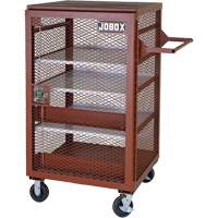 Mobile Mesh Cabinet, Steel, 22 Cubic Feet, Red - Jobox By Crescent 1-402990