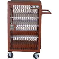 Mobile Mesh Cabinet, Steel, 22 Cubic Feet, Red - Jobox By Crescent 1-402990