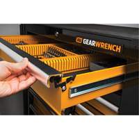 Chariot &agrave; outils &eacute;lectrique, 11 tiroirs, 42-1/2" la x 24-7/16" p x 41" h, Noir/Orange - Gearwrench 83169