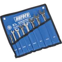 Fixed Head Wrench Set, Combination, 8 Pieces, Imperial - Aurora Tools 